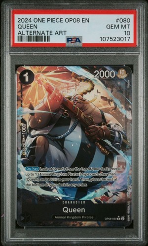 PSA 10 2024 ONE PIECE OP08-TWO LEGENDS 080 QUEEN ALTERNATE ART - Picture 1 of 3
