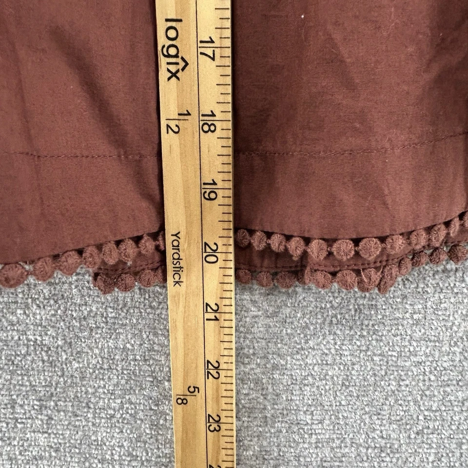 By Anthropologie Skirt Women Size Large Brown Elastic Waist Lined Casual Pockets - Image 2 of 4