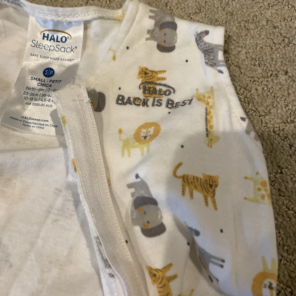 Halo, Saco de Dormir, Swaddle, Pequeno (0-6 Meses), Estampa Animal Friends - Imagem 3 de 4