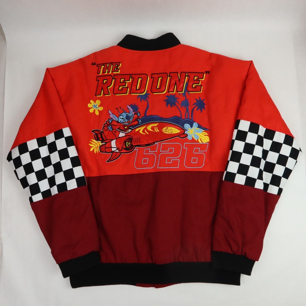Lilo & Stitch Racing Jacket Coat Extra Small Red Embroidered