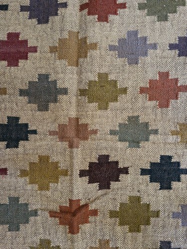Rugmoda Handwoven Wool-Jute Rug | Geometric Tribal Pattern | Eco-Friendly 3x5 ft - Picture 4 of 5