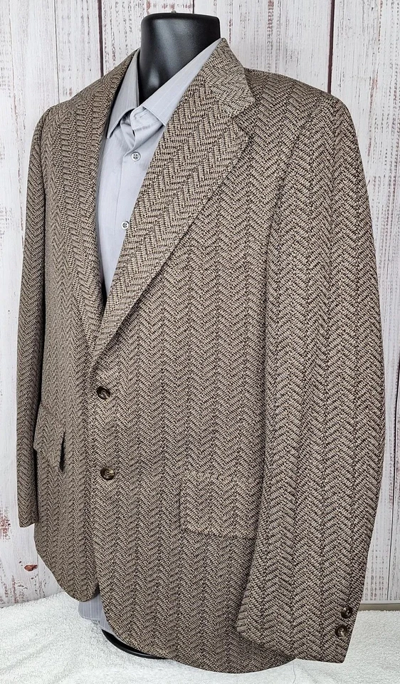 Abrigo deportivo vintage Cesare Larini e Figolo para hombre 42R marrón poliéster geométrico Foto 3 de 4