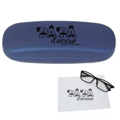 Etui a lunettes bleu fonce papa d'amour personnalisable - Main Image