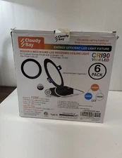 Cloudy Bay Indoor 6 inch Round led Recessed Ceiling light 6 pack CRI90 Vivid LED