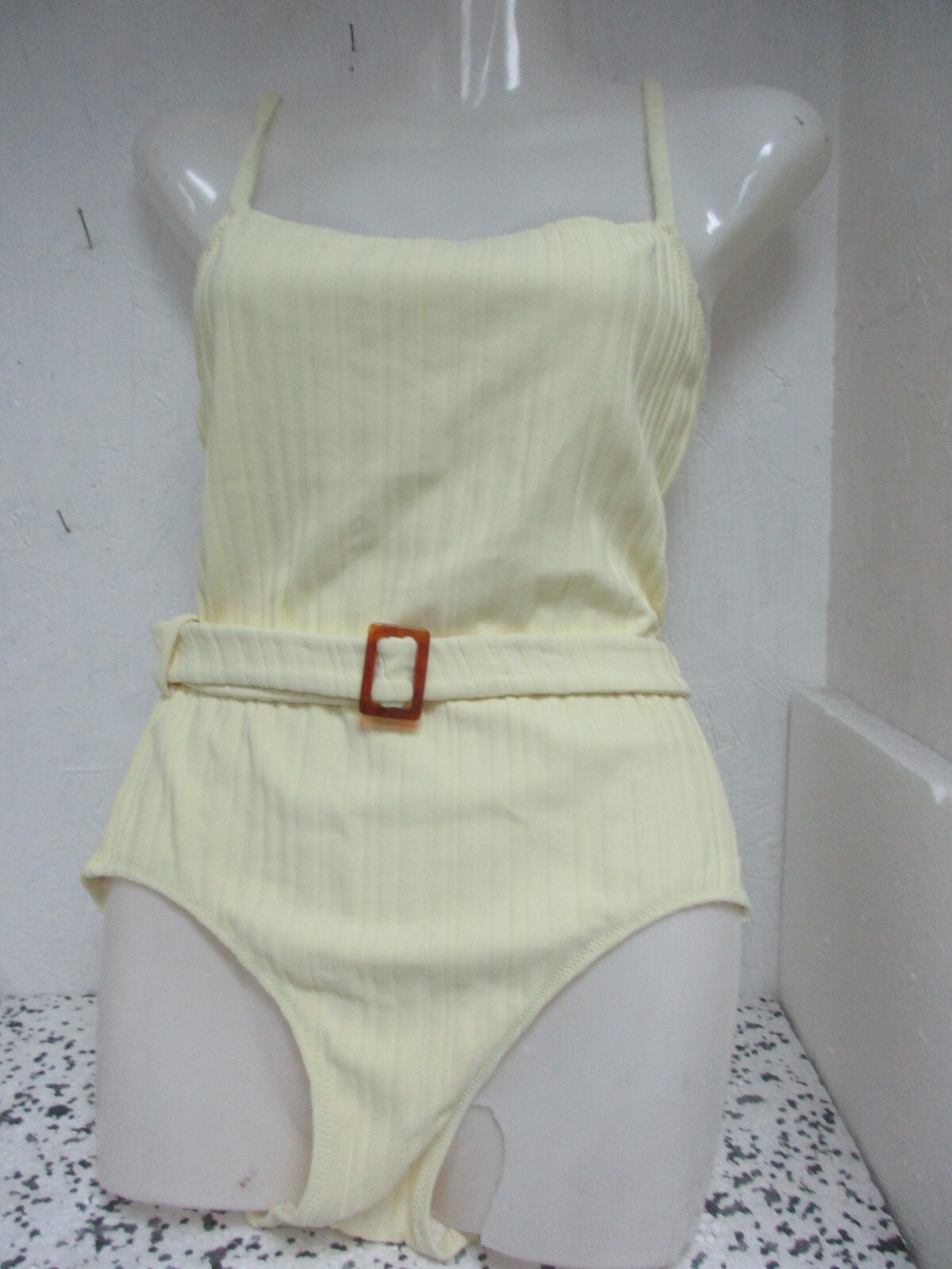 Solid & Striped Nina Belted One Piece Swimsuit Cream Measures To XS NWOT