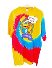 Liquid Blue 2013 Bart Simpson Peace Man 2XL Tie Dye Spiral T-Shirt RARE NEW W/T!