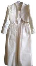 New Flower Girl Wedding Dress 8 Bolero Jacket White Ivory Satin First Communion