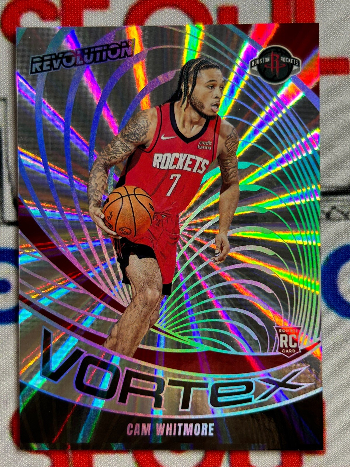 2023-24 Panini Revolution Vortex Sunburst #4 Cam Whitmore /75 RC Rockets