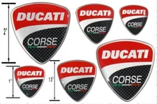 DUCATI DECALS CARBON DESIGN 3D GEL DOME STICKER