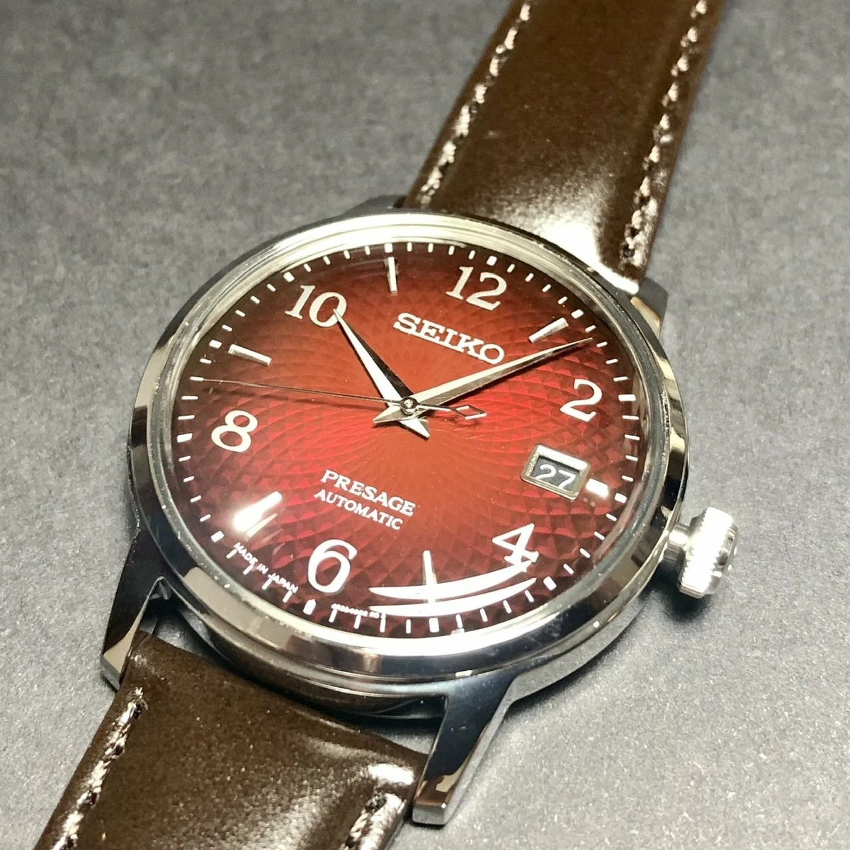 SEIKO Presage SRPE41J1 Automatic Leather Cocktail Negroni Red