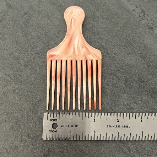 Pettine vintage per capelli asso viola marmorizzato rosa plettro/denti larghi, 5" - Foto 5 di 5