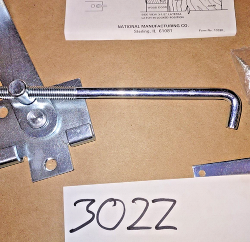 Jamb Latch 7" Hook Zinc Plated Interior Locking Style Part# N161-760 Kit - Picture 6 of 6