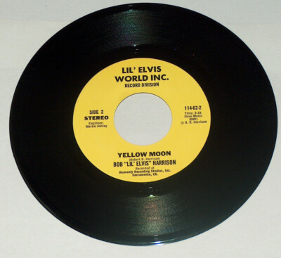 Bob Harrison Lil Elvis Impersonator Es Gone Mondgelb 45 RPM Aufnahme M