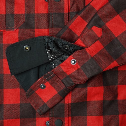 Mens Motorbike Motorcycle Flannel Lumberjack Shirt Made with Kevlar CE Armour - Picture 6 of 12