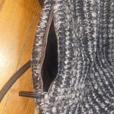 Rare O Bag Italy Sling Sack Backpack Bag Wool Tweed Rubber Bottom Anthropologie Rare O Bag Italy Sling Sack Backpack Bag Wool Tweed Rubber  main image 2