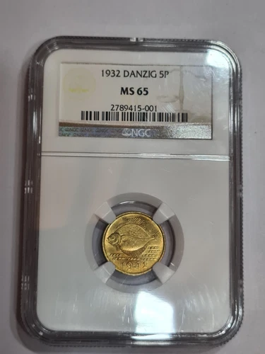Poland, 5 Pfennige 1932 Danzig -  Flounder, NGC MS65