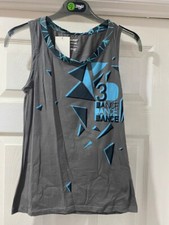 zumba grey vest top shirt ladies top fitness gym training dance size XS 6-8