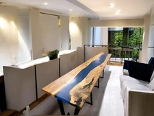 Beautiful Epoxy Resin Conference Office Meeting Table Top Console Bar Desk Decor