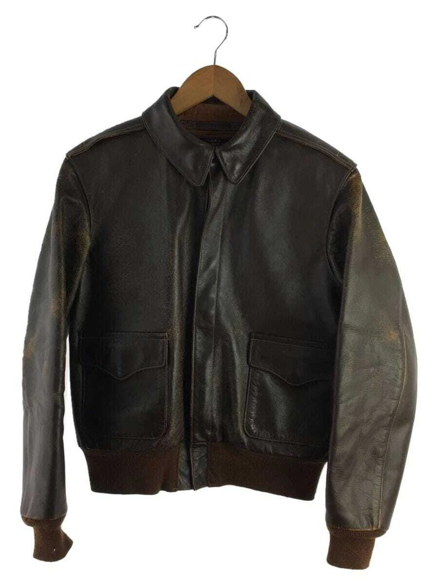 The Real McCoy's A-2 Jacket Brown Leather Size 36 Used From