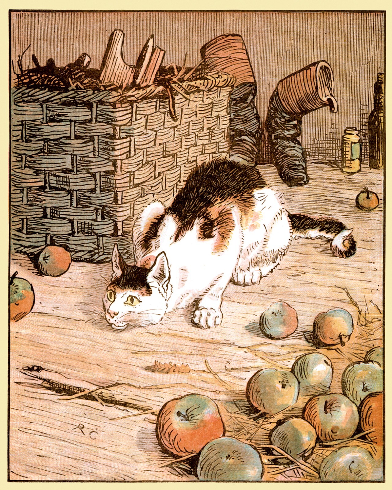 Poster The House That Jack Built Cat and Mouse Tale Children Book Repro FREE S/H