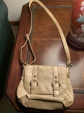 Emilie M. Women Crossbody Purse Simulated Leather Light Brown Handbag