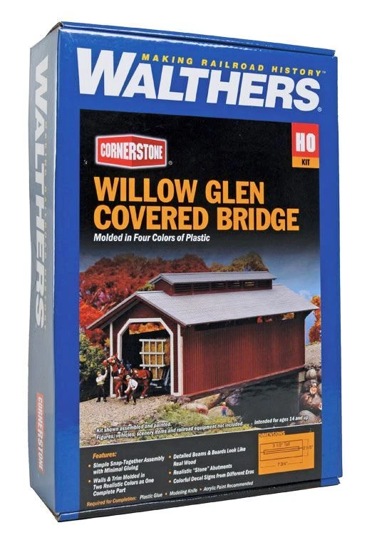 HO Scale - Willow Glen Covered Bridge "Building Kit" Walthers - 933-3652 - Image 4 of 4