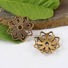 40pcs dark gold-tone plum flower charms findings h1387