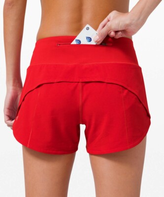 red lululemon shorts