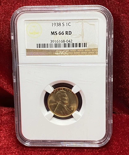 1938 S Lincoln Wheat Cent MS66RD NGC Certified