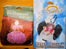 Lot 2 Angel Kits-Birthstone Angel JUNE Pink-Angels Dream Wood Christmas Ornament