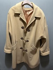 Vintage New England Macintosh Women Coat Tan Camel Brown Wool Sz 16 American Mde