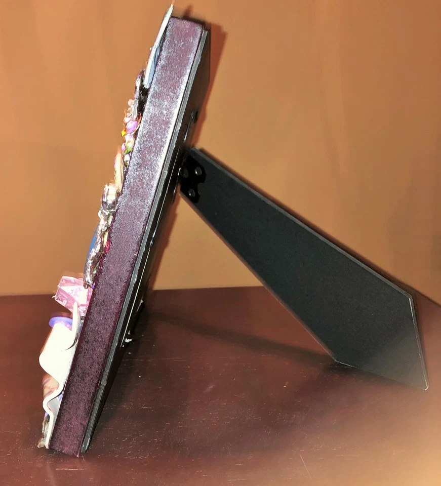 Marco de fotos de arte decorado joyería vintage de diamantes de imitación hecho a mano foto de 5x7 Foto 3 de 4