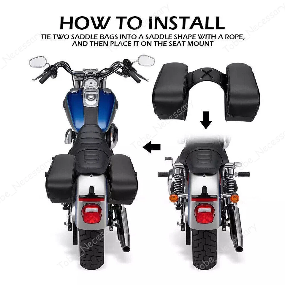 Universal Saddle Bags Motorcycle Luggage Bags for Yamaha Suzuki Honda Harley - Изображение 2 из 4