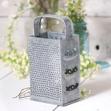 Primitive/Colonial Metal 11-Inch Shredder/Grater in Galvanized Tin