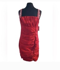 Calvin Klein Women's Size 12 Red Sleeveless Beaded Dress Msrp $128.00