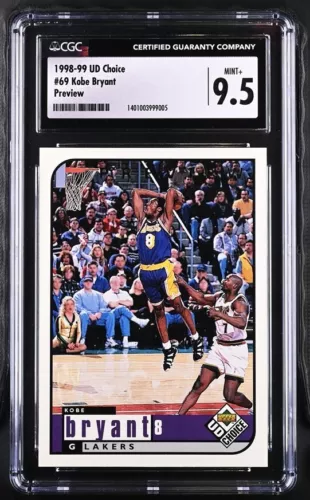 KOBE BRYANT 1998-99 UD CHOICE PREVIEW #69 LA LAKERS 9.5 CGC NBA  2ND YEAR CARD