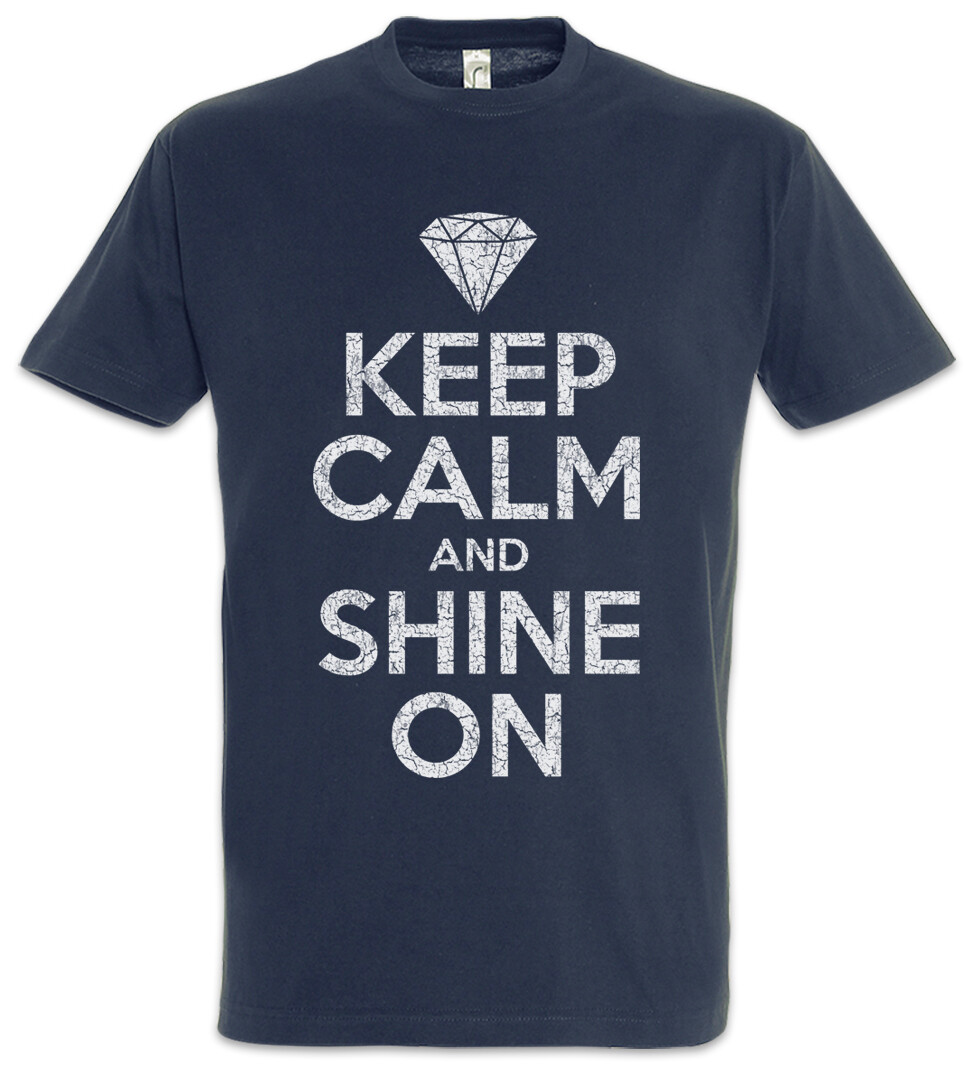 ALTRA Maglietta Keep Calm And Shine On Diamanti Diamanti Cristallo Festa Divertimento