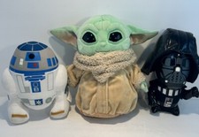 Mattel Star Wars Plush Lot of 3 Yoda Darth Vader R2D2 stuffed animal 2020