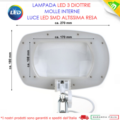 LL-80/8 LAMPADA A LED CON LENTE D'INGRANDIMENTO DIOTTRIE CON LED
