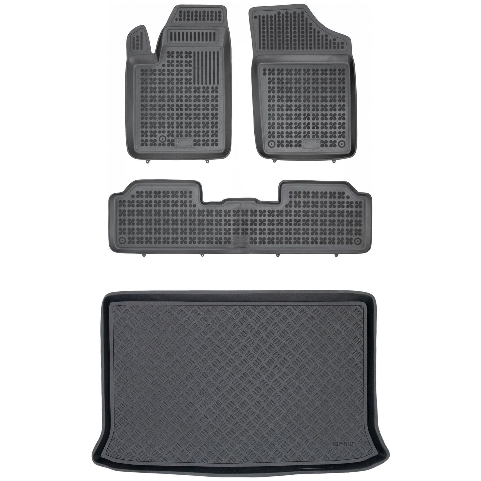 Tapis de coffre PE thermoformé et tapis de sol premium pour habitacle Peugeot Partner
