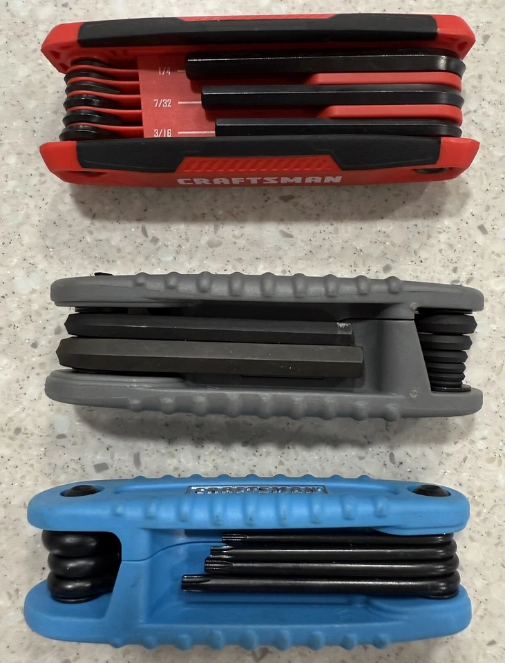 Craftsman 3x Metric SAE Torx Key Sets Lot 46703 46702 Excellent 24 Pcs Steel - Image 2 of 2