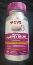 CVS 24HR ALLERGY RELIEF, NON-DROWSY, FEXOFENADINE 180 TABLETS, NEW  SEALED 
