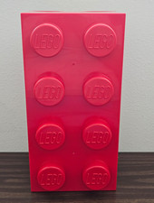 LEGO Storage Brick 8 Red Stackable Toy Box Container 2x4 Large Empty Bin, 4004