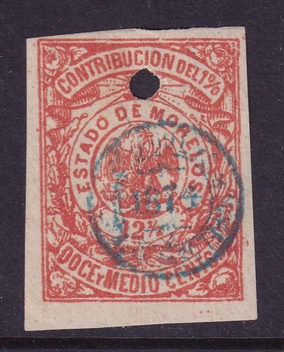 Mexico - 1874 Morelos Contribucion Del 1% Revenue Stamp