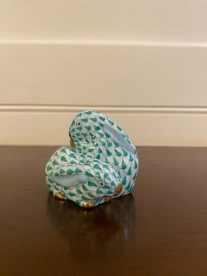 Herend Bunny Pair. New w/o box. Green Fishnet