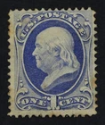 CKStamps: US Stamps Collection Scott#145 1c Franklin Mint Small Part Gum