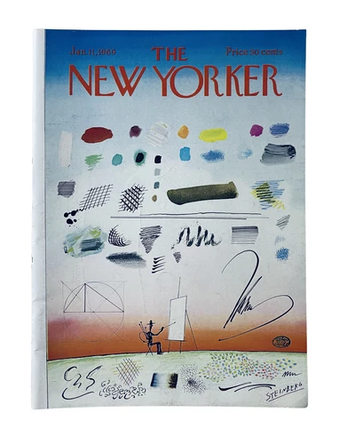 The New Yorker Magazine January 11, 1969 Saul Steinberg Abstract Art Cover VG
