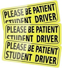 3PCS Student Driver Safety Attention Sign, Black Student Driver Magnet for Car,