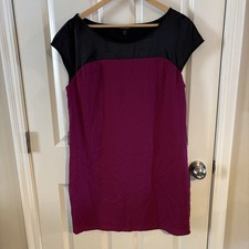 Express Women's Size Medium Short Sleeve Knee Length Purple & Black Dress 012326