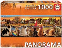 Educa, 1000 Teile Panoramapuzzle Katzen Am Kai, , EDU18001